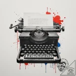 A close-up of a typewriter’s keys, showing th… – tattoo sketch (№1755553758_0, 18.08.2025 21:49) — tattoovalue.net
