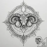 Tattoo sketch the glyph for aries (1st house)… – tattoo sketch (№1755555947_0, 18.08.2025 22:25) — tattoovalue.net