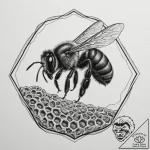 A beekeeper inspecting a honeycomb frame., ta… – tattoo sketch (№1755556146_0, 18.08.2025 22:29) — tattoovalue.net