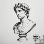 Vaporwave bust of a roman statue – tattoo sketch (№1755558144_0, 18.08.2025 23:02) — tattoovalue.net