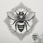 Bee, tattoo drawing outline, ornamental tatto… – tattoo sketch (№1755560539_0, 18.08.2025 23:42) — tattoovalue.net