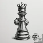 Tattoo design a stylized chess piece (king or… – tattoo sketch (№1755561344_0, 18.08.2025 23:55) — tattoovalue.net