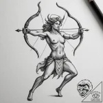 Tattoo sketch a sagittarius archer as an anci… – tattoo sketch (№1755561542_0, 18.08.2025 23:59) — tattoovalue.net