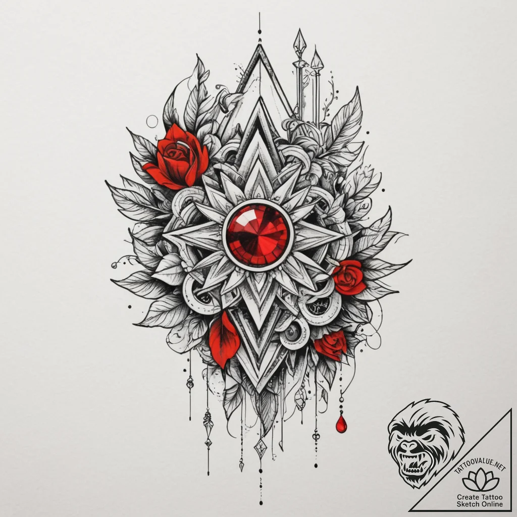 Tattoo design: a minimalist lunitsa, resembli... - tattoo sketch (№1755562352_0, 19.08.2025 00:12) — tattoovalue.net