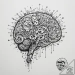 Tattoo sketch a brain with gears and circuits… – tattoo sketch (№1755562556_0, 19.08.2025 00:15) — tattoovalue.net
