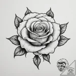 Tattoo sketch a single rose with two intertwi… – tattoo sketch (№1755563153_0, 19.08.2025 00:25) — tattoovalue.net