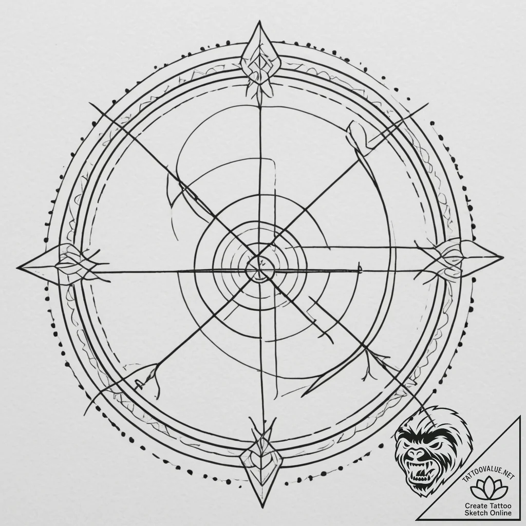 Tattoo sketch a sagittarius archer drawing a... - tattoo sketch (№1755564762_0, 19.08.2025 00:52) — tattoovalue.net