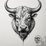 Tattoo sketch a stylized bull’s head, solid a… – tattoo sketch (№1755567165_0, 19.08.2025 01:32) — tattoovalue.net