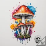 Tattoo sketch a power-up mushroom with a psyc… – tattoo sketch (№1755567555_0, 19.08.2025 01:39) — tattoovalue.net