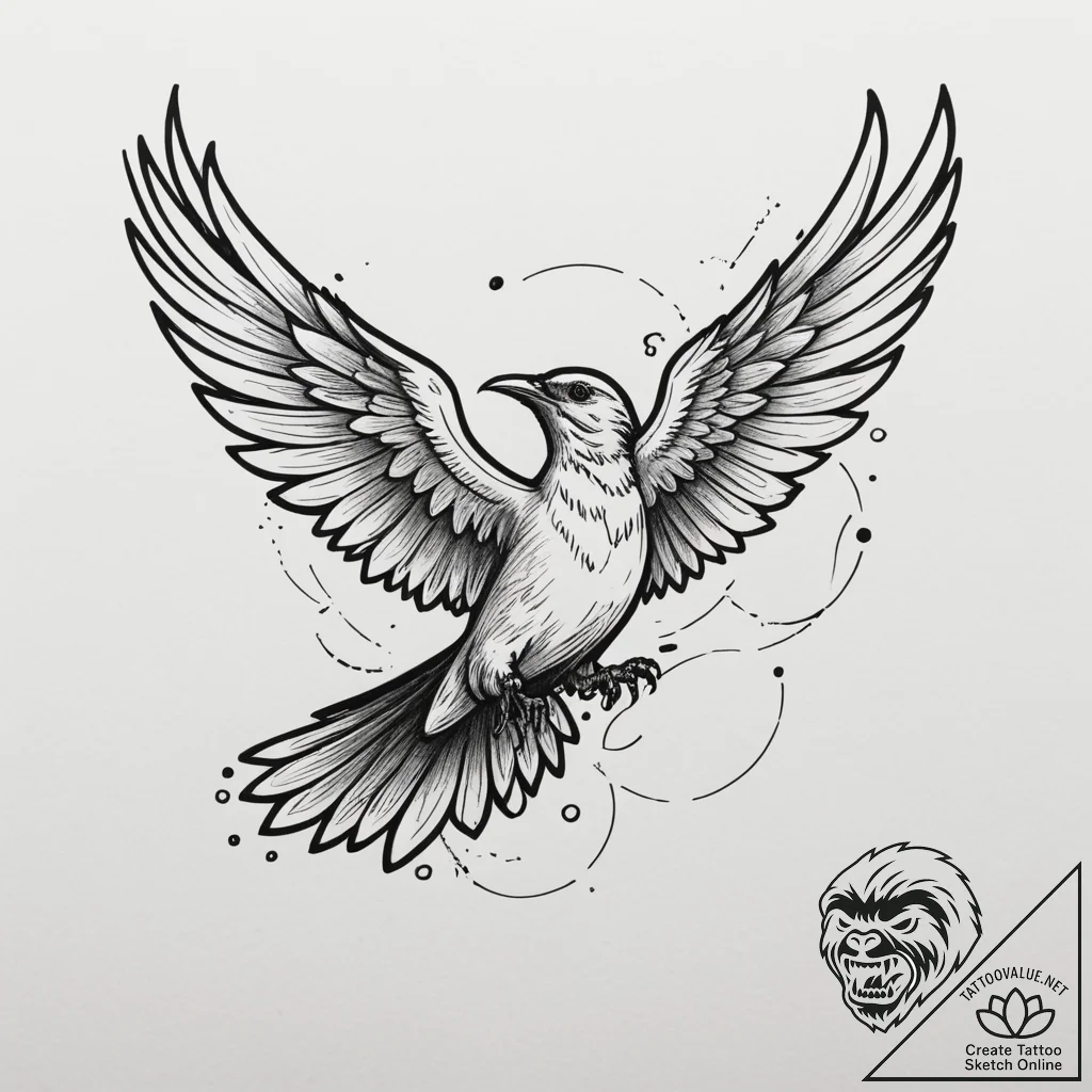 Tattoo design a book whose pages turn into bi... - tattoo sketch (№1755568346_0, 19.08.2025 01:52) — tattoovalue.net