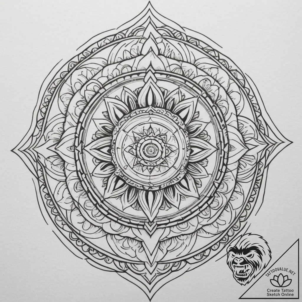 Monk, concept art for tattoo, soft whip shadi... - tattoo sketch (№1755568744_0, 19.08.2025 01:59) — tattoovalue.net