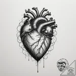 Tattoo sketch a human heart with abstract pro… – tattoo sketch (№1755569538_0, 19.08.2025 02:12) — tattoovalue.net