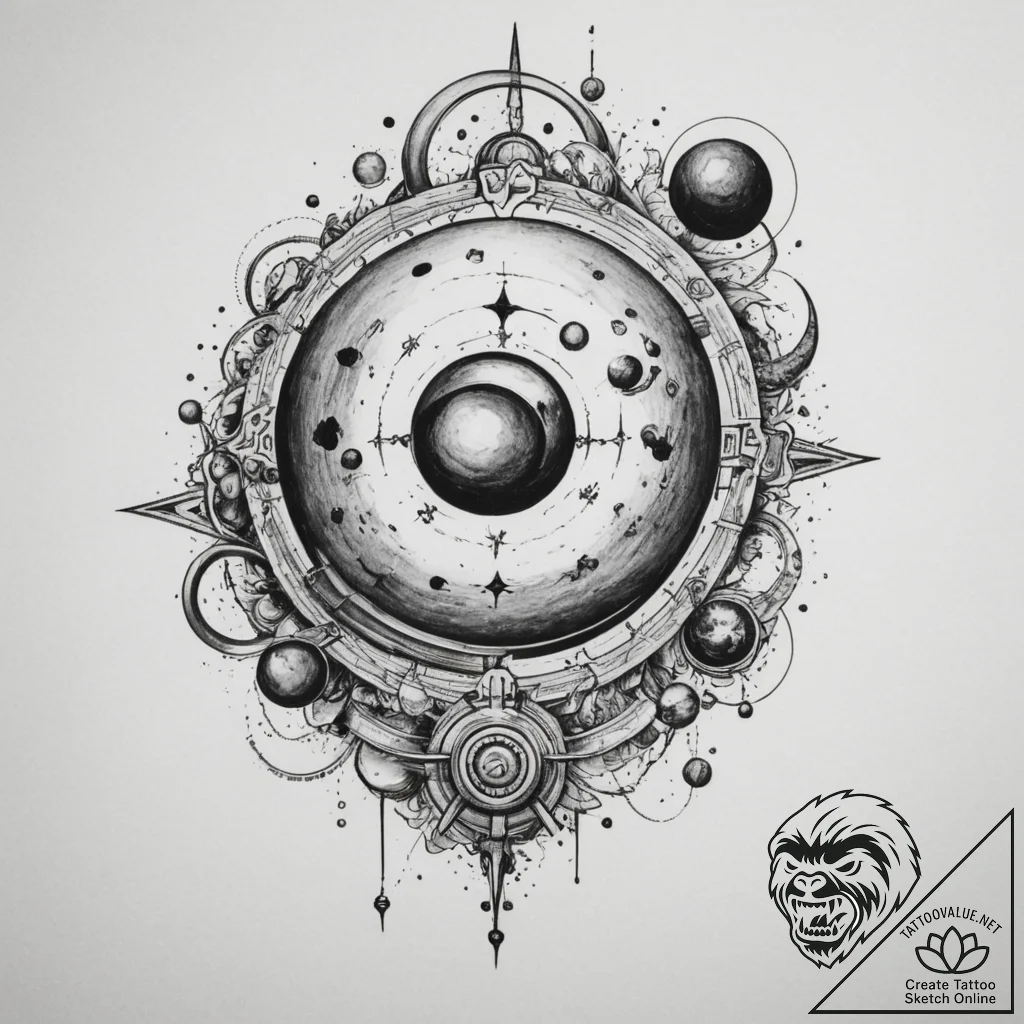 Tattoo sketch a zodiac glyph with its corresp... - tattoo sketch (№1755570133_0, 19.08.2025 02:22) — tattoovalue.net