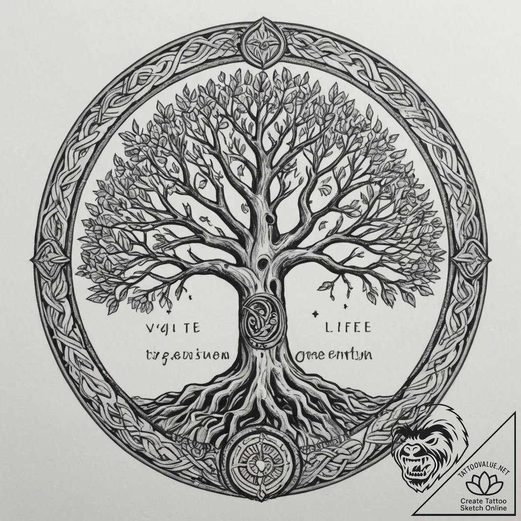 Tattoo design a stylized depiction of the nor... - tattoo sketch (№1755570333_0, 19.08.2025 02:25) — tattoovalue.net
