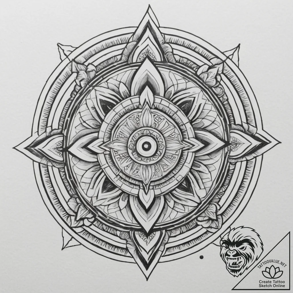 Japanese hieroglyph, ink illustration for tat... - tattoo sketch (№1755572732_0, 19.08.2025 03:05) — tattoovalue.net