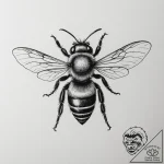 Tattoo design a small, intricate bee, symboli… – tattoo sketch (№1755573131_0, 19.08.2025 03:12) — tattoovalue.net