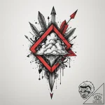 Tattoo sketch a stylized ‘level up’ arrow pie… – tattoo sketch (№1755575124_0, 19.08.2025 03:45) — tattoovalue.net