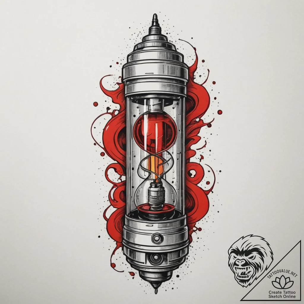 Nixie tube, tattoo drawing outline, black and... - tattoo sketch (№1755575718_0, 19.08.2025 03:55) — tattoovalue.net