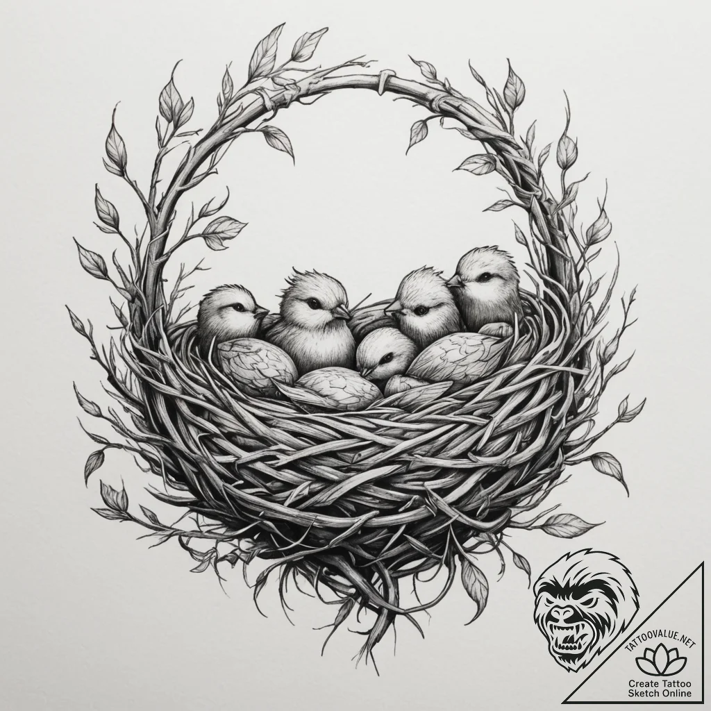 Tattoo sketch: a stylized depiction of a crad... - tattoo sketch (№1755576712_0, 19.08.2025 04:11) — tattoovalue.net