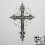 Cross, tattoo flash sheet design, black and w… – tattoo sketch (№1755577905_0, 19.08.2025 04:31) — tattoovalue.net