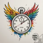 Tattoo design a “speedrun” stopwatch with win… – tattoo sketch (№1755578101_0, 19.08.2025 04:35) — tattoovalue.net