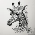 Giraffe, artistic tattoo sketch, dotwork shad… – tattoo sketch (№1755580485_0, 19.08.2025 05:14) — tattoovalue.net