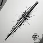 Tattoo design a samurai sword with a digital… – tattoo sketch (№1755580684_0, 19.08.2025 05:18) — tattoovalue.net