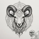 Aries, tattoo line art, muted color palette,… – tattoo sketch (№1755581275_0, 19.08.2025 05:27) — tattoovalue.net