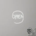 A neon “open” sign glowing in a window on a d… – tattoo sketch (№1755582265_0, 19.08.2025 05:44) — tattoovalue.net