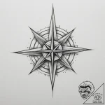 Wind rose, artistic tattoo sketch, rough sket… – tattoo sketch (№1755582462_0, 19.08.2025 05:47) — tattoovalue.net