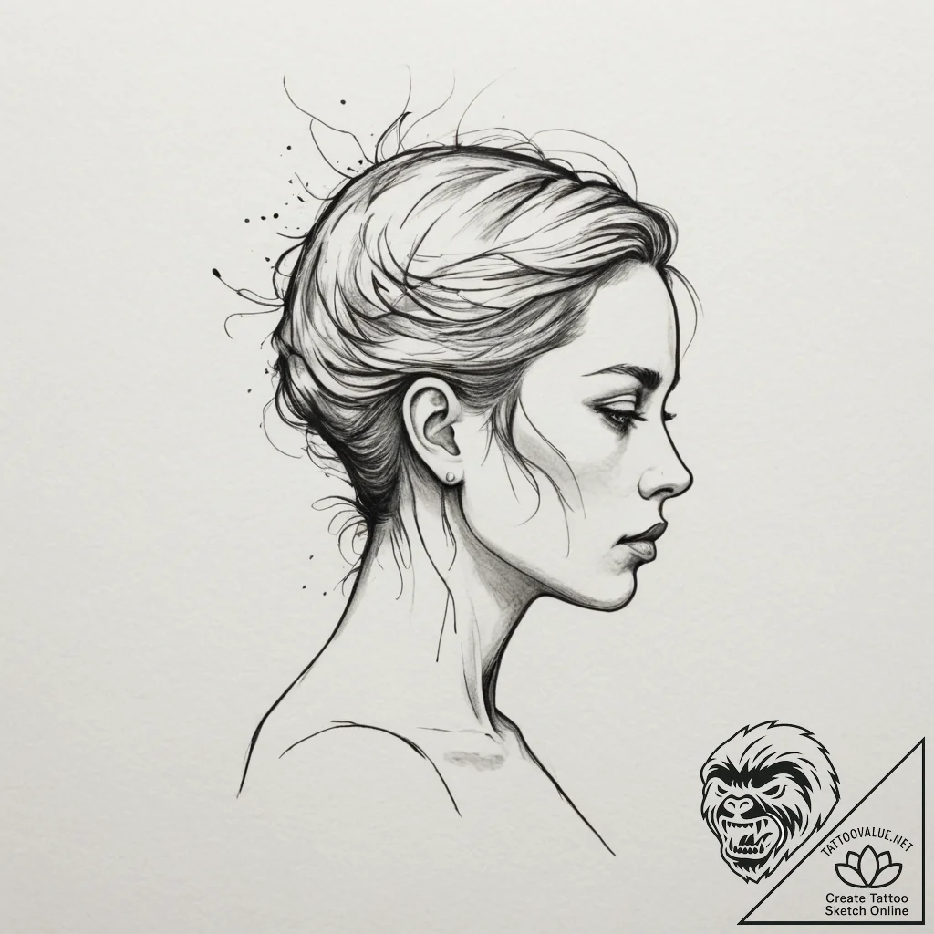 Tattoo design a powerful silhouette of a head... - tattoo sketch (№1755583056_0, 19.08.2025 05:57) — tattoovalue.net