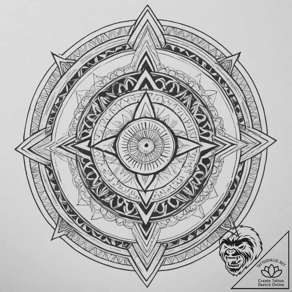 Tattoo sketch a 'third eye' symbol with subtl... - tattoo sketch (№1755583846_0, 19.08.2025 06:10) — tattoovalue.net