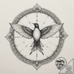 Swallow, concept art for tattoo, geometric ta… – tattoo sketch (№1755584044_0, 19.08.2025 06:14) — tattoovalue.net