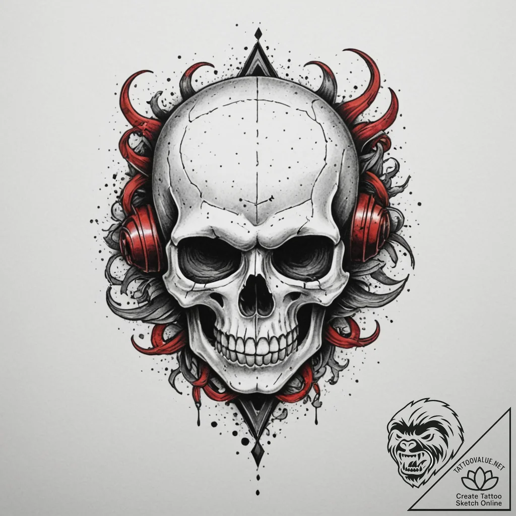 Tattoo design a stylized "game over" screen w... - tattoo sketch (№1755584243_0, 19.08.2025 06:17) — tattoovalue.net
