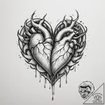 Tattoo sketch a heart shape created by the ne… – tattoo sketch (№1755585230_0, 19.08.2025 06:33) — tattoovalue.net