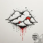 Tattoo sketch a tiny pixelated cloud linework… – tattoo sketch (№1755585428_0, 19.08.2025 06:37) — tattoovalue.net
