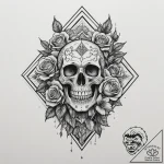 Tattoo design: a “seeded field” rhombus integ… – tattoo sketch (№1755585624_0, 19.08.2025 06:40) — tattoovalue.net