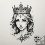 Tattoo design: a portrait of marzanna, with e… – tattoo sketch (№1755585823_0, 19.08.2025 06:43) — tattoovalue.net