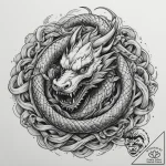 A person’s hands tying a complex knot with a… – tattoo sketch (№1755586615_0, 19.08.2025 06:56) — tattoovalue.net