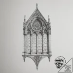 A single gothic cathedral window – tattoo sketch (№1755587402_0, 19.08.2025 07:10) — tattoovalue.net