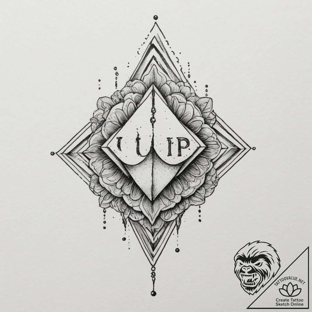 Tattoo sketch a subtle '1 up' symbol linework... - tattoo sketch (№1755587598_0, 19.08.2025 07:13) — tattoovalue.net