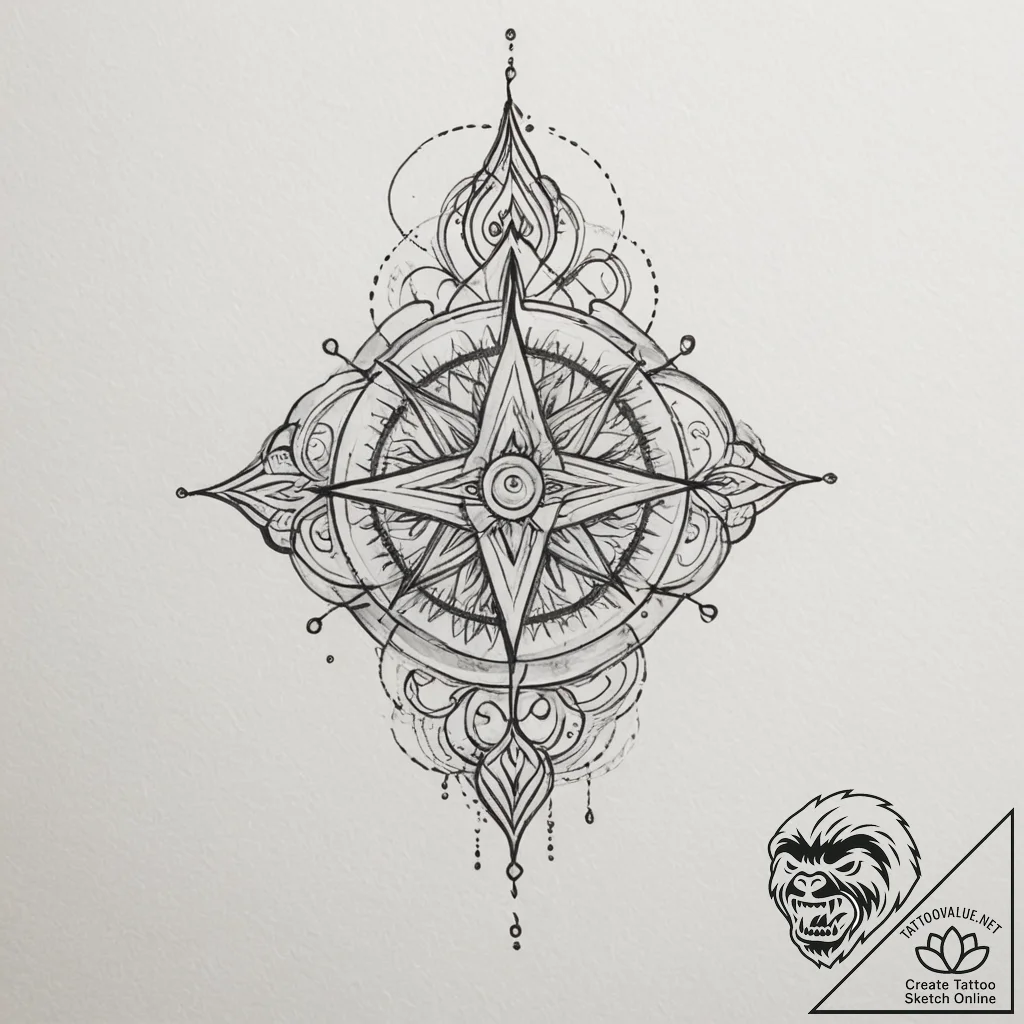 Tattoo sketch a symbol representing a persona... - tattoo sketch (№1755588193_0, 19.08.2025 07:23) — tattoovalue.net