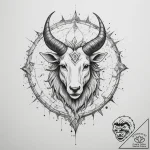 Tattoo design a zodiac animal emerging from a… – tattoo sketch (№1755588391_0, 19.08.2025 07:26) — tattoovalue.net