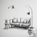 A cozy reading nook with a built-in bench, cu… – tattoo sketch (№1755588788_0, 19.08.2025 07:33) — tattoovalue.net