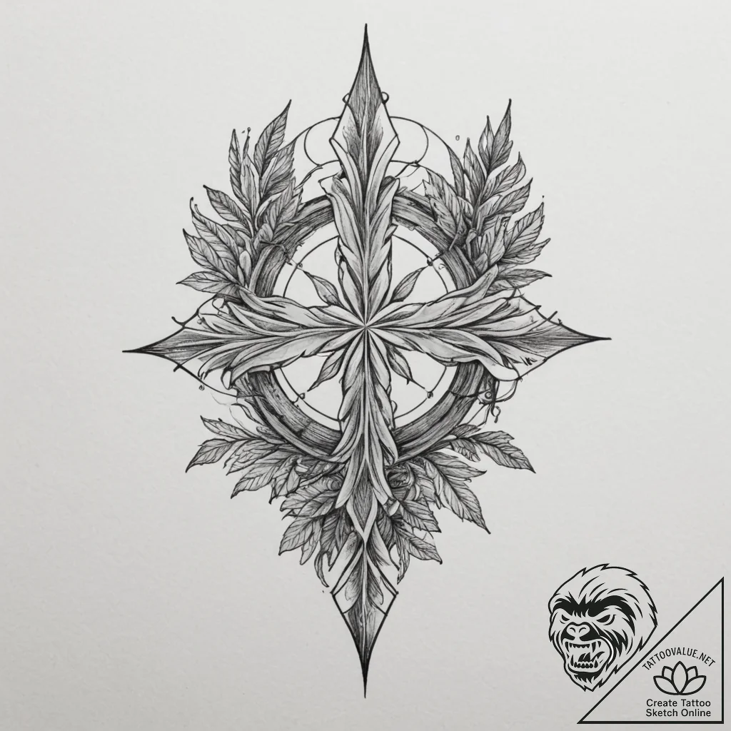 107. tattoo design: a "yest" rune with subtle... - tattoo sketch (№1755589580_0, 19.08.2025 07:46) — tattoovalue.net