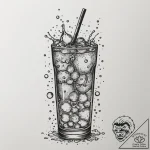 A close-up of the carbonation bubbles rising… – tattoo sketch (№1755591164_0, 19.08.2025 08:12) — tattoovalue.net