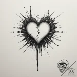 Tattoo design a stylized pixelated heart brea… – tattoo sketch (№1755591361_0, 19.08.2025 08:16) — tattoovalue.net