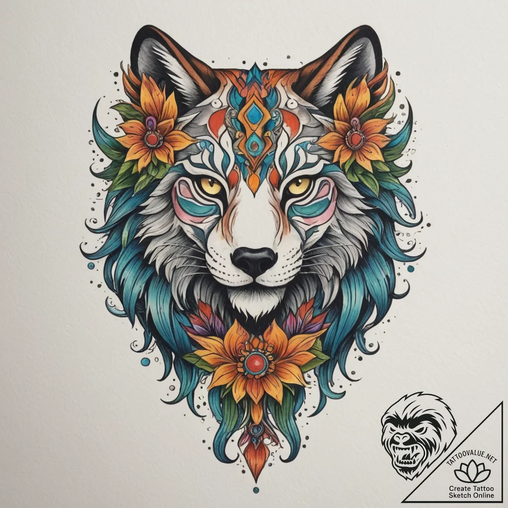Tattoo design a family's unique "spirit anima... - tattoo sketch (№1755591560_0, 19.08.2025 08:19) — tattoovalue.net