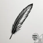 A single raven feather, ink illustration for… – tattoo sketch (№1755591759_0, 19.08.2025 08:22) — tattoovalue.net