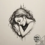 Tattoo design ‘afk’ with a sleeping character… – tattoo sketch (№1755592553_0, 19.08.2025 08:35) — tattoovalue.net